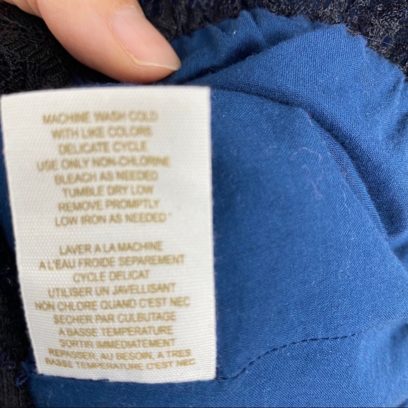 ANTHROPOLOGIE Blue dress with black lace Sz Small - Picture 9 of 9